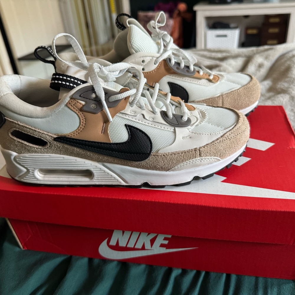 Nike Air Max Sneakers in White and Tan